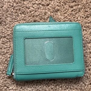 Chic Teal Wallet with Zipper